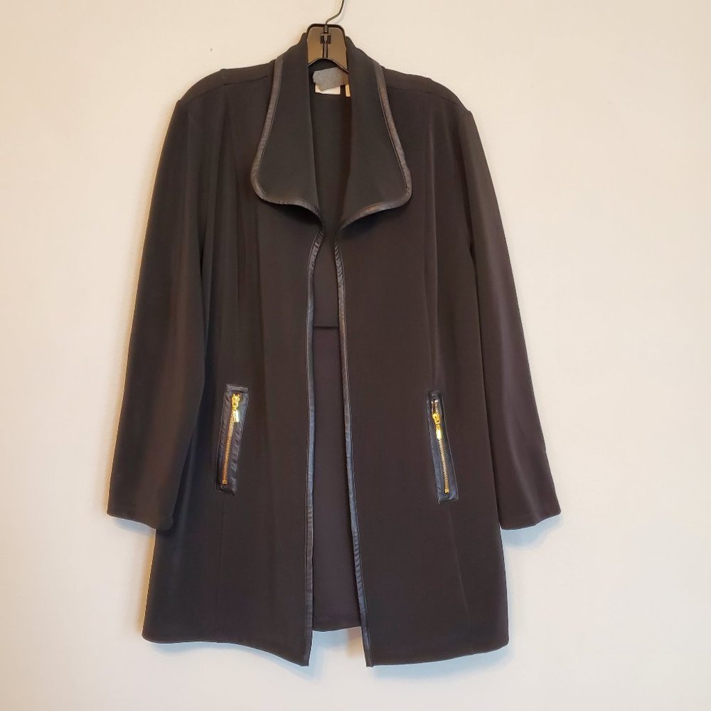 Chico's Collection Black Open Face Jacket Size 2